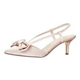 thumbnail image 1 of XYD Women Graceful Bridal Mid Heel Slingback Sandals Slip On Bowknot Pointed Closed Toe Pump Shoes Size 14 Nude, 1 of 4