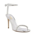 thumbnail image 1 of XYD Women Graceful Crystal Open Round Toe Sandals Thin Ankle Strap Stiletto High Heels Evening Date Formal Shoes Size 11.5 Silver, 1 of 4
