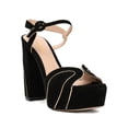 thumbnail image 1 of XYD Women Open Round Toe Ankle Strap Sandals Platform Block Chunky High Heels Cocktail Party Dressy Shoes Size 7 Black, 1 of 4