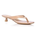 thumbnail image 1 of XYD Women Open Round Toe Flip Flops Slip on Low Kitten Heels Mules Casual Dress Summer Beach Thong Sandals Size 4.5 Nude, 1 of 4
