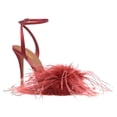 thumbnail image 1 of XYD Women Open Toe Feather Sandals Adjustable Strap Buckles High Stiletto Heels Wedding Party Summer Shoes Size 14.5 Red, 1 of 4