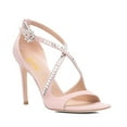 thumbnail image 1 of XYD Women Open Toe Teardrop Rhinestone Studded Sandals Cross Strap Stiletto High Heels Sexy Cocktail Party Date Shoes Size 11 Light Pink, 1 of 4