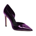 thumbnail image 1 of XYD Women Patent Leather Pointed Toe Pumps Slip-on Stiletto High Heels Side Cutout Sexy Evening Formal Shoes Size 14.5 Purple, 1 of 4