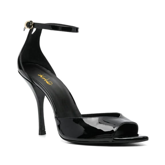 XYD Women Peep Pointed Toe Ankle Strap Sandals Strappy Buckled Siletto High Heels Sexy Prom Party Shoes Size 12.5 Black