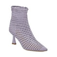 thumbnail image 1 of XYD Women Pointed Toe Braided Ankle Boots Woven Mid Heels Zip-up Elegant Booties Shoes Size 7 Light Purple, 1 of 4