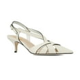 thumbnail image 1 of XYD Women Pointed Toe Cutout Slingback Pumps Crisscross Strap Kitten Heel Office Lady Dress Shoes Size 15 White, 1 of 4