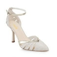 thumbnail image 1 of XYD Women Pointed Toe Pumps Mid Heels Cut-outs Ankle Strap D'Orsay Evenings Weddings Shoes Size 13 White Flax, 1 of 4