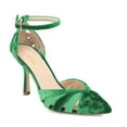 thumbnail image 1 of XYD Women Pointed Toe Pumps Mid Heels Cut-outs Ankle Strap D'Orsay Evenings Weddings Shoes Size 6 Green, 1 of 4