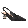 thumbnail image 1 of XYD Women Pointed Toe Rhinestone Slingback Pumps Buckled Strap Crystal Low Heels Elegant Party Bridal Sandals Size 5.5 Black, 1 of 4