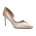 thumbnail image 1 of XYD Women Pointed Toe Sparkly Rhinestone D'orsay Pumps Slip on Mid Stiletto Heels Elegant Party Prom Shoes Size 12.5 Beige, 1 of 4