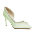 thumbnail image 1 of XYD Women Pointed Toe Sparkly Rhinestone D'orsay Pumps Slip on Mid Stiletto Heels Elegant Party Prom Shoes Size 7 Green, 1 of 4