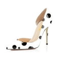 thumbnail image 1 of XYD Women Polka Dots D'Orsay Pumps Pointed Toe Stiletto High Heels Slip-on Fashion Club Party Shoes Size 11.5 White, 1 of 4