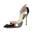thumbnail image 1 of XYD Women Polka Dots D'Orsay Pumps Pointed Toe Stiletto High Heels Slip-on Fashion Club Party Shoes Size 7 Black, 1 of 1