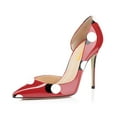 thumbnail image 1 of XYD Women Polka Dots D'Orsay Pumps Pointed Toe Stiletto High Heels Slip-on Fashion Club Party Shoes Size 8.5 Red, 1 of 4
