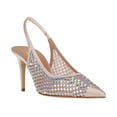 thumbnail image 1 of XYD Women Rhinestone Studs Sheer Mesh Slingback Pumps Pointed Toe Mid Thin Heels Evening Party Formal Shoes Size 15.5 Pink, 1 of 4