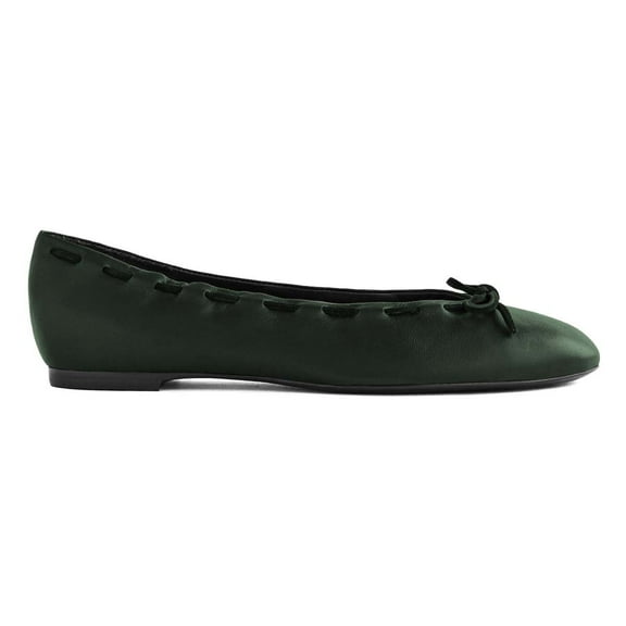 XYD Women Round Toe Bowknot Ballerinas Slip on Strappy Ballet Flats Comfortable Dance Daily Dress Size 9.5 Dark Green