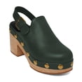 thumbnail image 1 of XYD Women Round Toe Cork Platform Pumps Slingback Strap Chunky Block Heels Fashion Weekend Date Shoes Size 11.5 Dark Green, 1 of 4