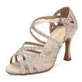 thumbnail image 1 of XYD Women Sandals Sparkling Rhinestones Buckle Strappy D'Orsay Mid Heels Open Toe Bridal Evening Fancy Shoes Size 10.5 Blush Pink, 1 of 4
