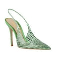 thumbnail image 1 of XYD Women Transparent Slingback Pumps with Crystal Studs Pointed Toe Stiletto High Heels Evening Prom Sandal Shoes Size 7 Green, 1 of 4