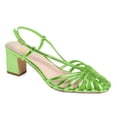 thumbnail image 1 of XYD Women Trendy Caged Toe Sandals Strappy Slingback Chunky Low Heels Cutout Slip On Shoes Party Event Daily Size 7 Green, 1 of 4