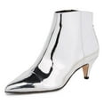 thumbnail image 1 of XYD Women Low Kitten Heel Ankle Boots Pointed Closed Toe Side Zipper Prom Date Chic Short Bootie Shoes Size 15.5 Silver, 1 of 4