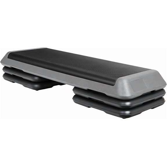 XYGOO 43'' Exercise Aerobic Step Platform, Adjustable Fitness Stepper with 4 Stackable Risers, Aerobics Stepper Workout Stepper for Home Gym Cardio Strength & Training