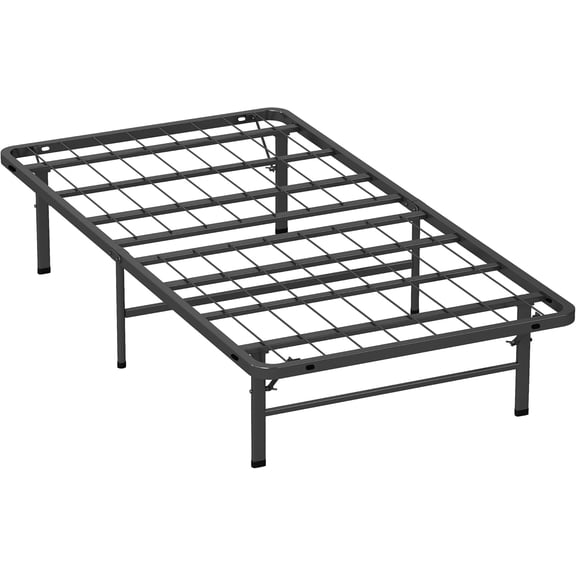 XYGOO | Twin Bed Frame | Metal | Heavy Duty Steel Slats with 6 Legs | Sturdy, Foldable, No Box Spring Needed | Easy to Assemble with Under-Bed Storage | Furniture for Home, Dorms