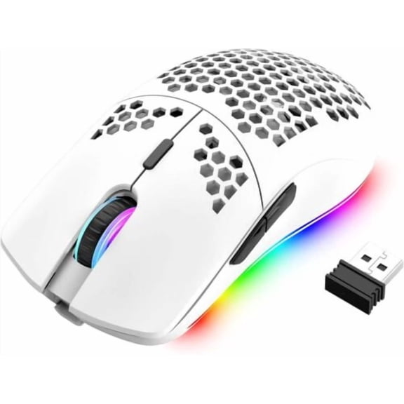 XYH80 /A3 Hollow-Out Honeycomb Rechargeable 3200DPI Wireless 2.4Ghz Gaming Mouse