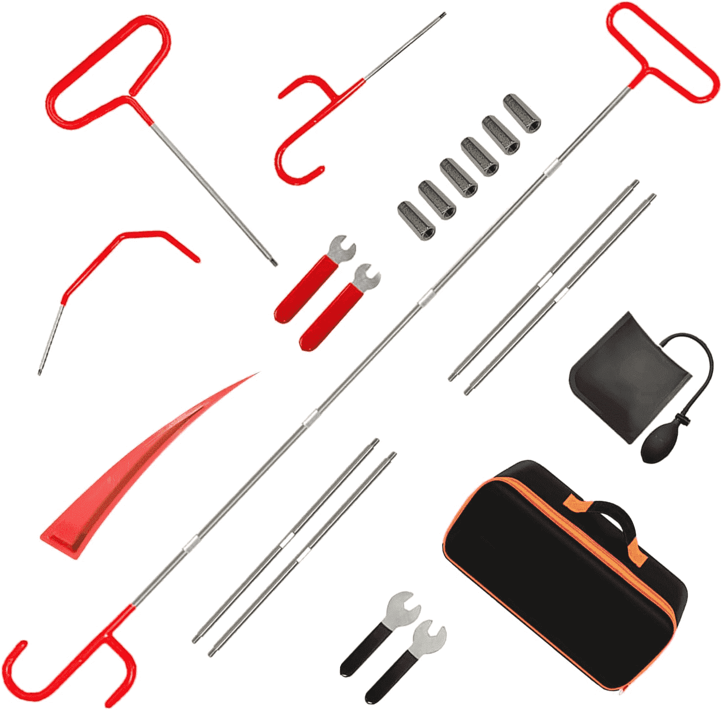 XYHOOK 20-Piece Car Tool Set, Stainless Steel, 59-inch,for unlocking car windows and doors, spare key J-hook