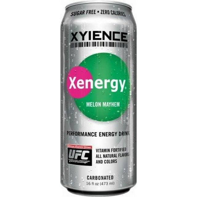 XYIENCE Energy Drink, Melon Mayhem, 12 16 Fluid Ounce Bottles