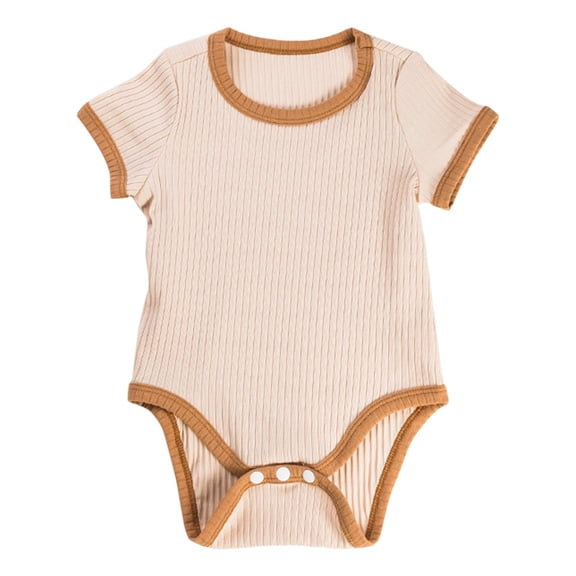 XYIJANI Baby Clothes Set Newborn Baby Girl Romper Short Sleeve Round Neck Solid Color Outside Bodysuit Romper Jumpsuit Clothes 18 Month Boy Infant Winter Clothes (Khaki,66)