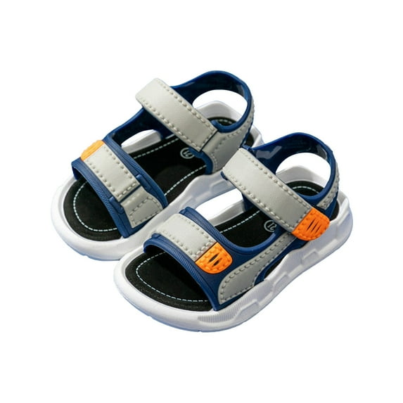 XYIJANI Boys Sandals Summer Beach Shoes Hook Loop Breathable Non Slip Sandals (Blue,28)