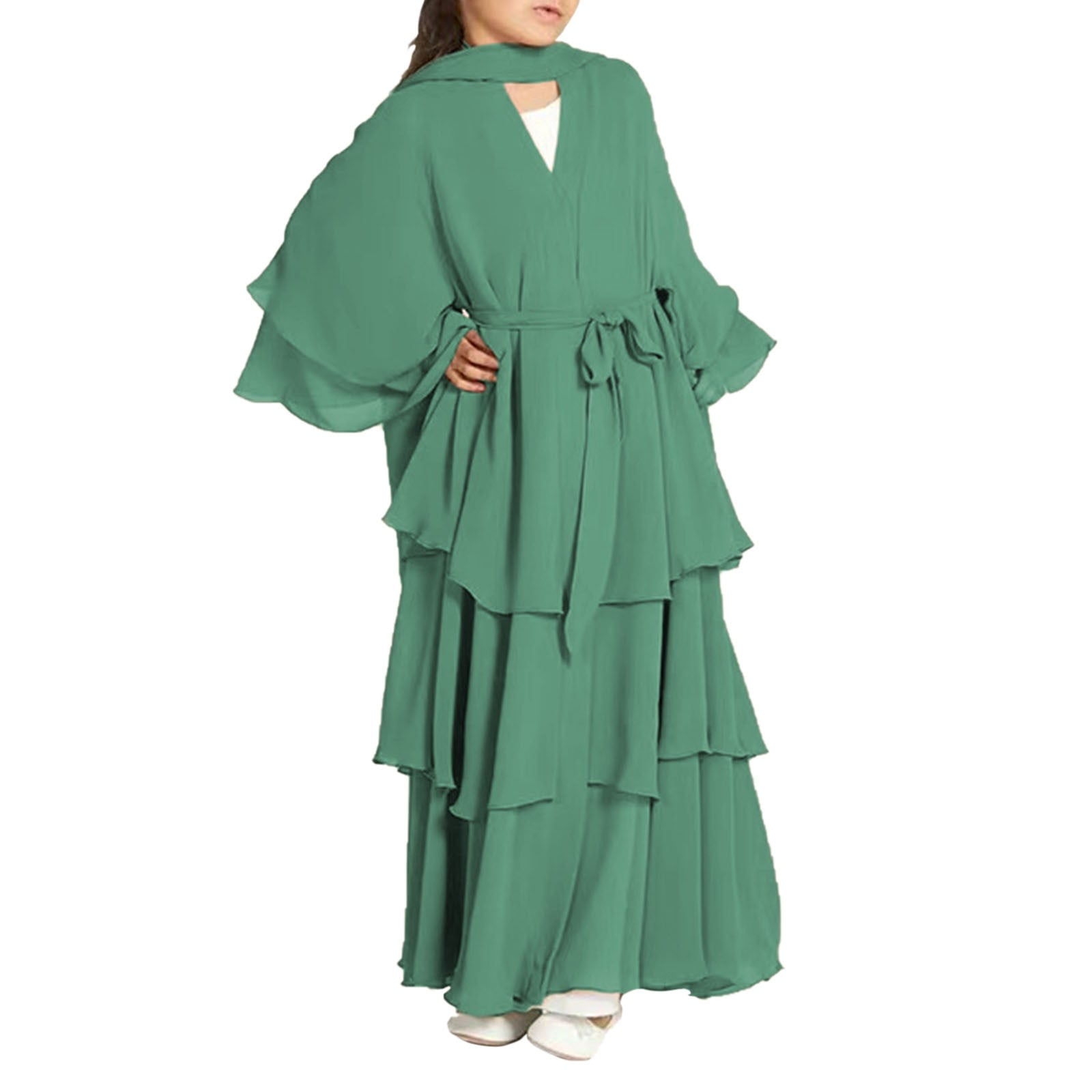 mint green dress muslimah Bloom Modest Floral Dress main image 0