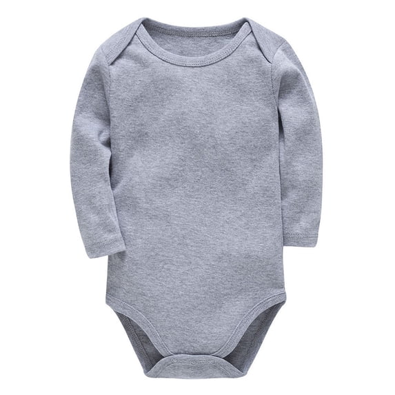 XYIJANI Clearance 6-9 Month Girl Clothes Baby Plain Cotton Short Sleeve Children's Clothes Boys and Girls Solid Color Clothes Preemie Clothes Girl (Gray,6M)