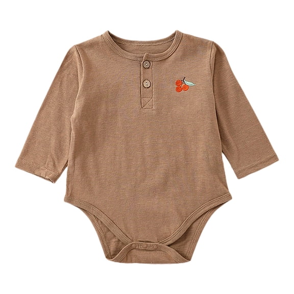XYIJANI Clearance Baby Clothes Boy Baby Boys and Girls Long Sleeve Fruit Pattern Crawling Suit for 0 To 24 Years Preemie Clothes Girl (Coffee,66)