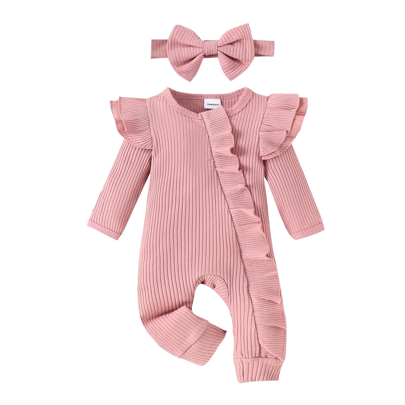 New Baby Girl Winter Cap In Pink Color With Check Bow For 0-2 Years In Jersey stuff on Sale Price main image 1