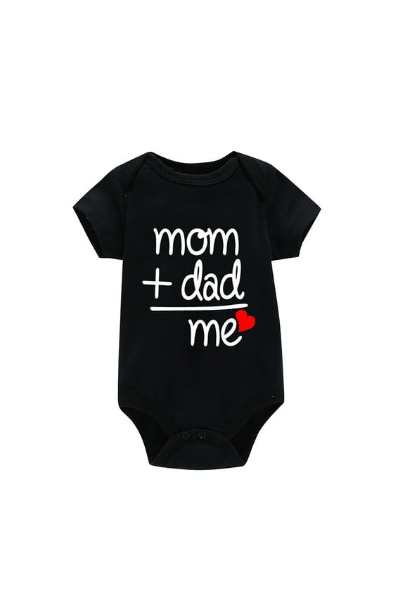 Clearance Baby Clothes Infant Fall Boy and Girl Bodysuits Short Sleeve Letter Print Romper Comfortable Home Wear Jumpsuit Baby Bodysuit Baby Boy (B,3M)
