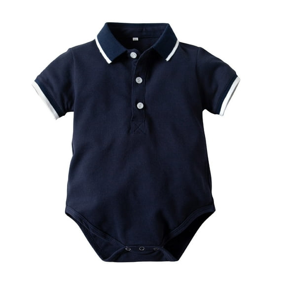 XYIJANI Clearance Baby Registry Search Baby Infant Printed Gentleman Boys Bodysuit Letter Short Sleeve Clothes Romper Boys Romper&Jumpsuit 18 Months Boy Clothes (Dark Blue,90)