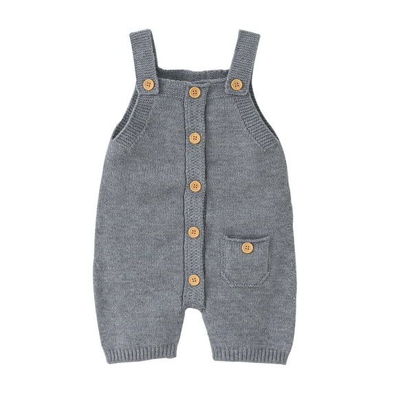 XYIJANI Clearance Baby Registry Search Newborn Infant Baby Knit Romper Cotton Sleeveless Boy Girl Solid Sweater Clothes Baby Jumpsuit with Pocket 18 Months Boy Clothes (Gray,86)