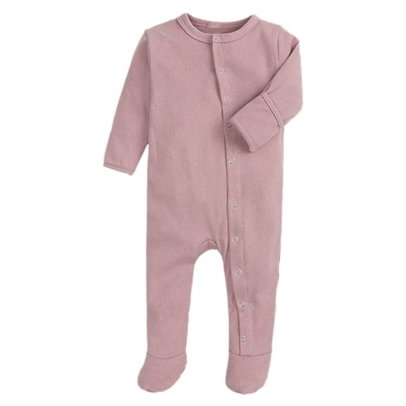 XYIJANI Clearance Newborn Girl Clothes Baby Boys Girls Jumpsuit Solid Color Long Sleeved Hooded Jumpsuit Birthday Party Indoor and Outdoor Preemie Clothes Girl (Pink,12)