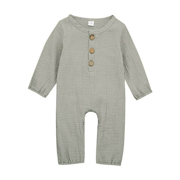 XYIJANI Clearance Newborn Girl Clothes Newborn Baby Girl Boy Jumpsuit Solid Color Long Sleeve Knitted Romper Clothes Light Long Sleeve Jumpsuit Baby Girl Clothes 6-9 Months (Gray,70)