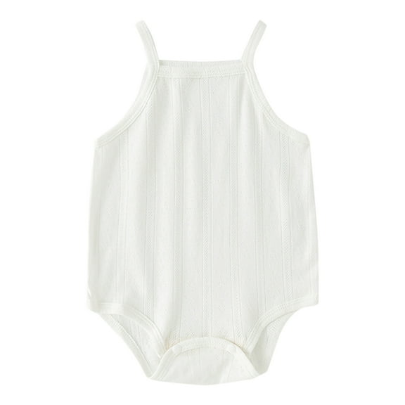 XYIJANI Clearance Newborn Onesies Infant Boys Girls Sleeveless Solid Romper Jumpsuit Newborn Summer Bodysuits Clothes Onesies 3-6 Months (White,73)