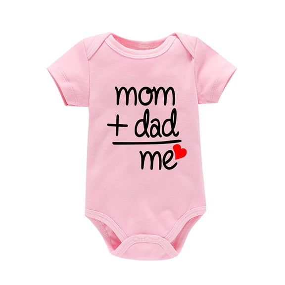 XYIJANI Clearance Onesie Infant Fall Boy and Girl Bodysuits Short Sleeve Letter Print Romper Comfortable Home Wear Jumpsuit Baby Bodysuit Baby Boy Onesies (E,6M)