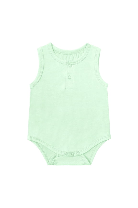 Clearance Onesie Infant Girls Solid Color Sleeveless Triangle Crawling Romper Newborn Clothes Baby Boy Onesies (Green,12M)