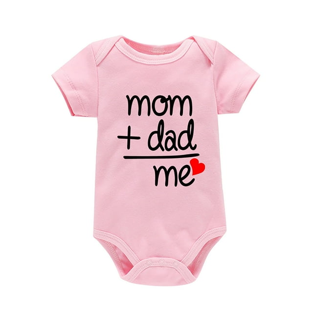XYIJANI Clearance Onesies 0-3 Months Unisex Infant Fall Boy and Girl Bodysuits Short Sleeve Letter Print Romper Comfortable Home Wear Jumpsuit Baby Bodysuit New Born Baby Essentials Must Haves (E,3M)