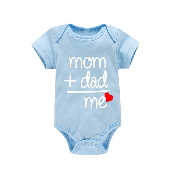 XYIJANI Clearance Onesies Infant Fall Boy and Girl Bodysuits Short Sleeve Letter Print Romper Comfortable Home Wear Jumpsuit Baby Bodysuit Newborn Clothes (H,12M)
