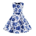 thumbnail image 1 of XYIJANI Girls Dress Outfits Party Sleeveless Gown Dress Kid Dots Prints Floral Children Girl Princess Clothes Girls Dresses Dress Girls Dresses Girls Dress Summer (White,XS), 1 of 4