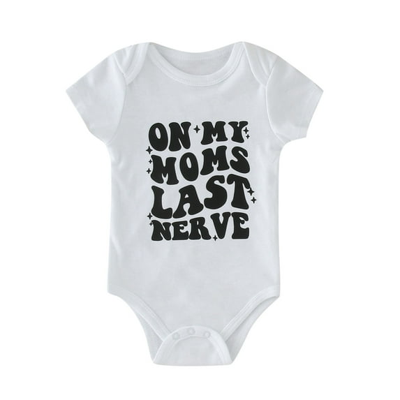XYIJANI New Baby Infant Boys Girls Short Sleeve Letter Print Romper Bodysuit Newborn for Children Clothes Fashion Boy Outfits 12-18 Months 12 Month Old Boy Clothes (White,9M)