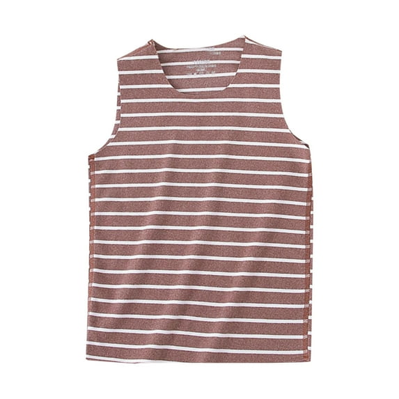 XYIJANI Shirts Toddler Kids Girls Dance Tank Top Racerback Crop Tank Top Stripe Sleeveless Sports Dance Top Ballet Gymnastics Dancewear Tops (Coffee,130)