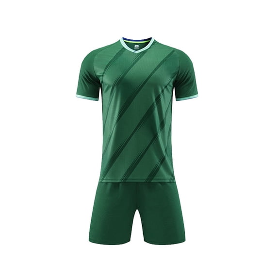XYIJANI Soccer Game Children's Soccer Short Sleeved Boys and Girls Soccer Practice Sports (Green,L)